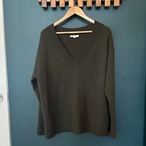 Vince Deep Green V-Neck Sweater